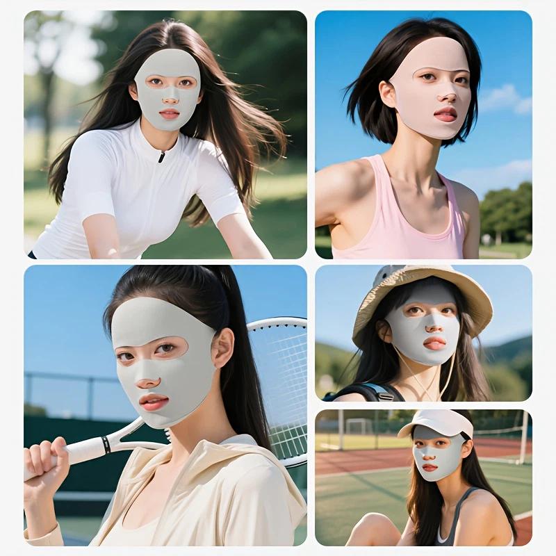 Solid Color Breathable Sunscre - Sports Mask Breathable ulasan dan harga