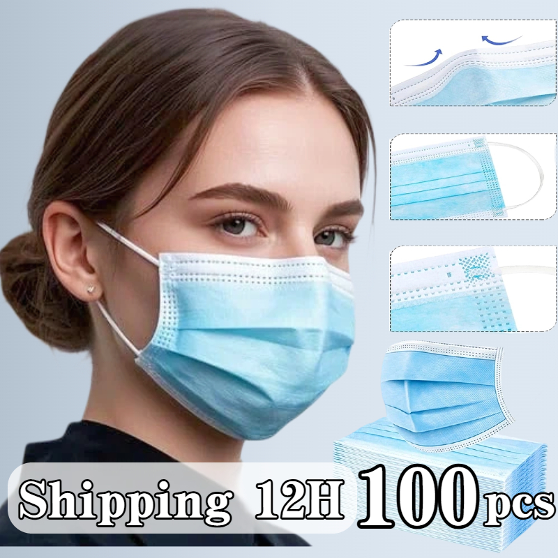 100pcs blue disposable protect - Disposable Mask Blue ulasan dan harga