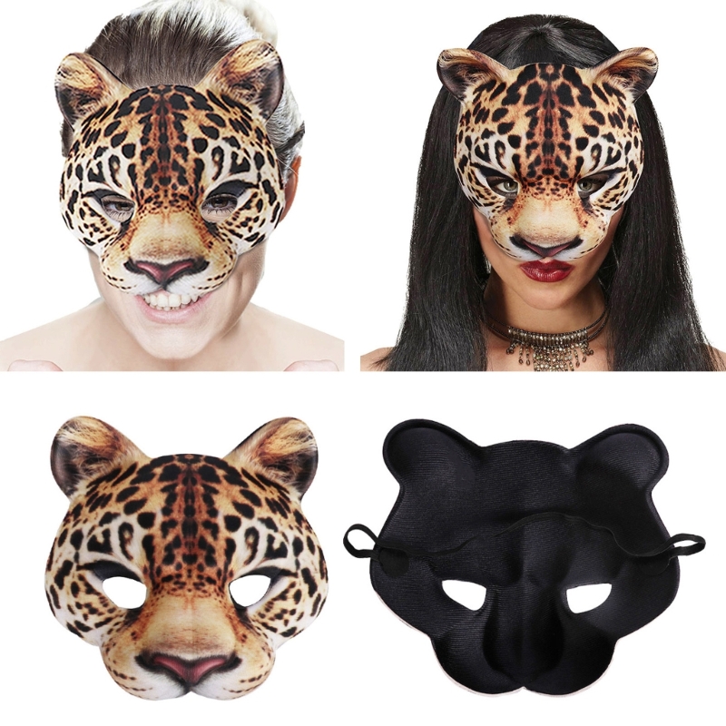Leopard Mask Party Mask Dress  - Respirator Half Face ulasan dan harga