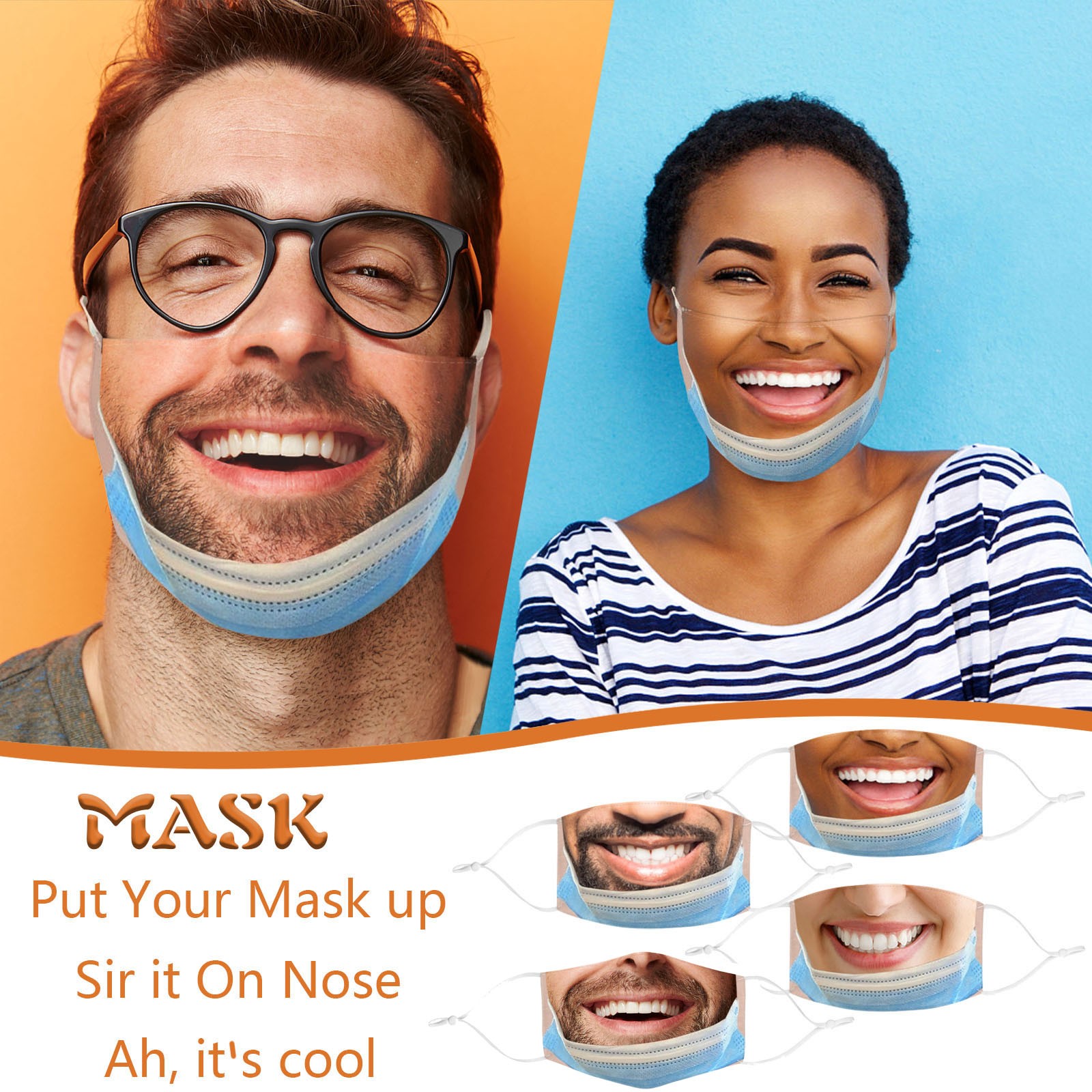 Adult Funny Mouth Mask Funny C - Cloth Face Mask Washable ulasan dan harga