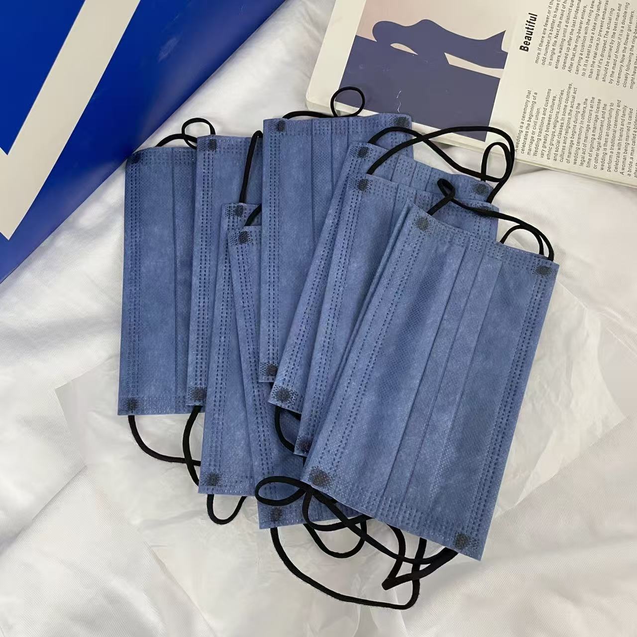 200Pcs Thick Denim Blue 4-Laye - Disposable Mask Blue ulasan dan harga