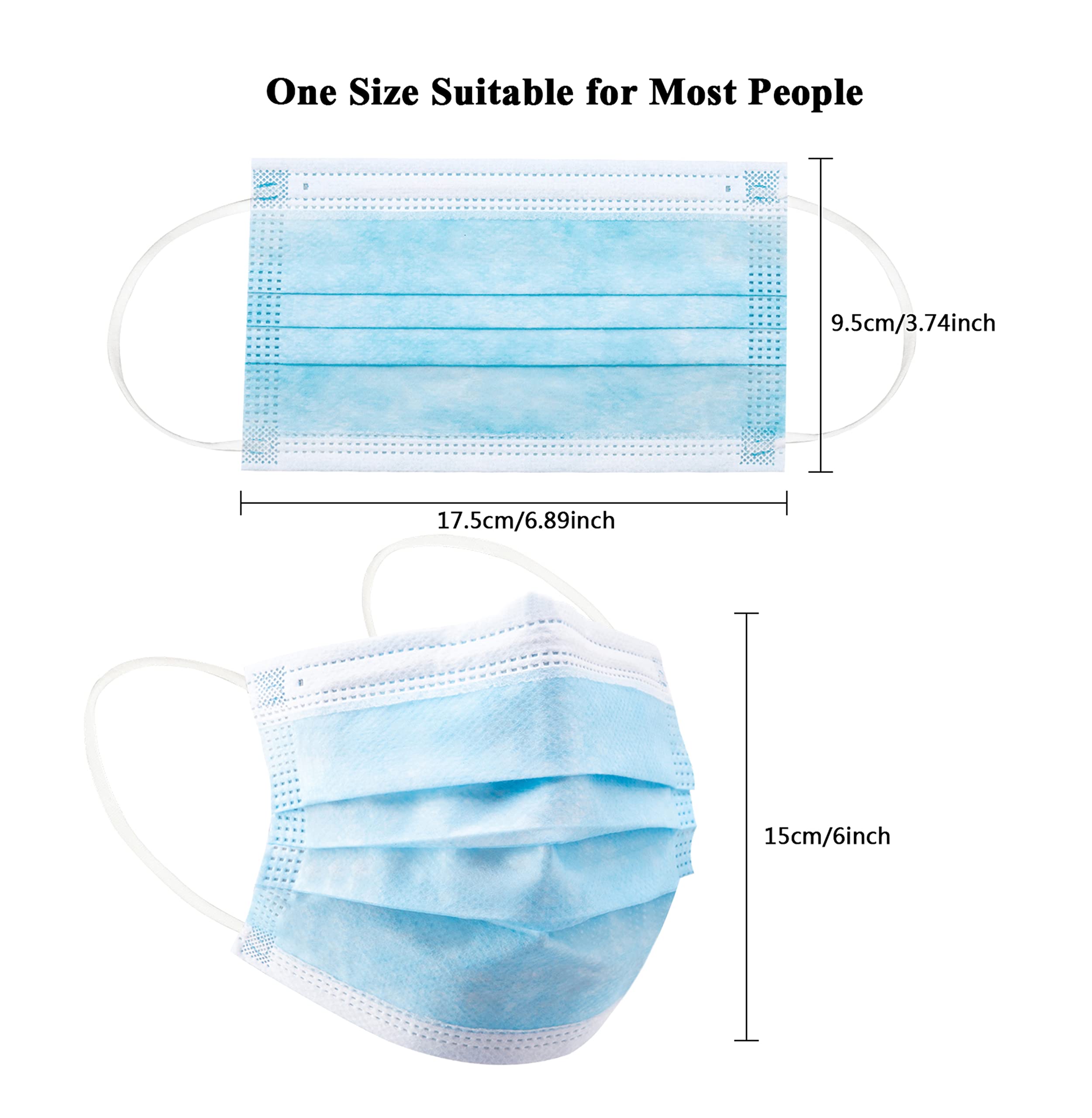 50/100 PCS Box Blue Face Masks - Disposable Mask Blue ulasan dan harga