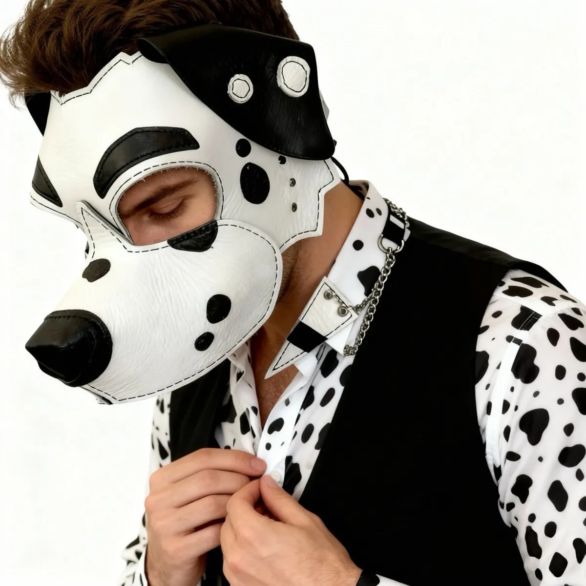 Leather Dalmatian Dog Half Fac - Respirator Half Face ulasan dan harga