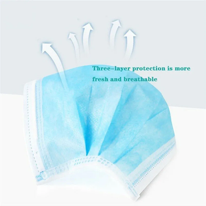 3-Layer Disposable Face Mask-A - Disposable Mask Blue ulasan dan harga